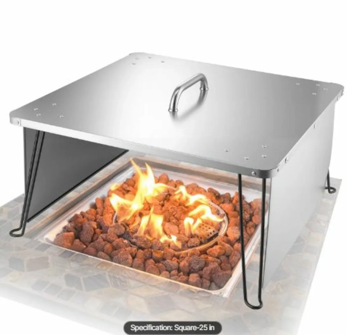 Fire Pit Heat Deflector, 645x645x370 mm Square - Image 1