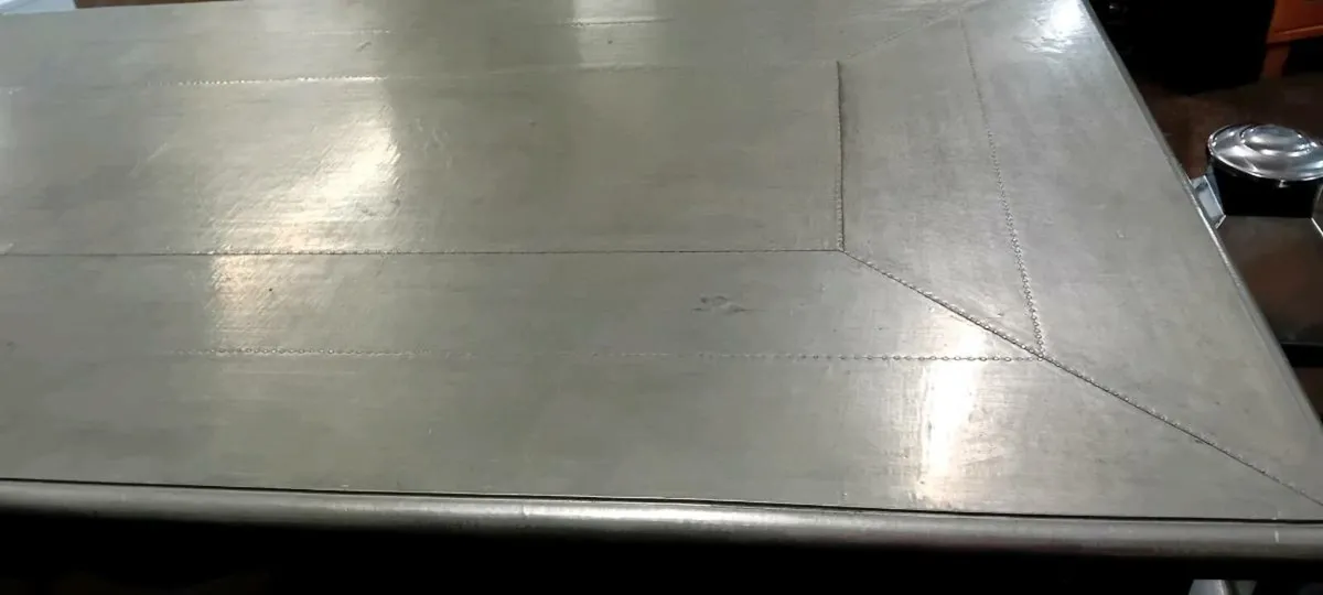 Large Aluminium Covered Office Desk - Image 3