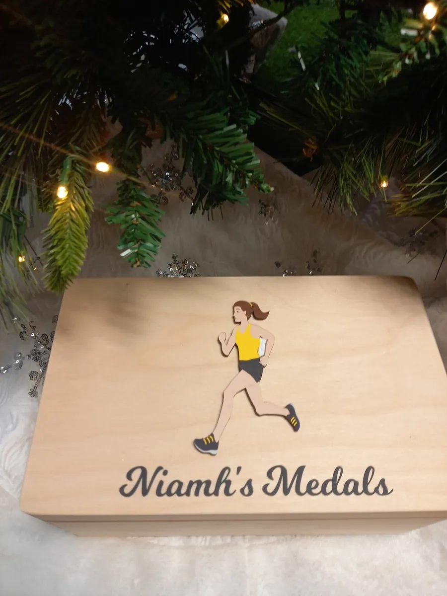 Personalised Running Medal Keepsake Box - Image 1