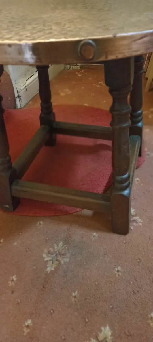 Hammered Beaten Copper Top Coffee Table - Image 2