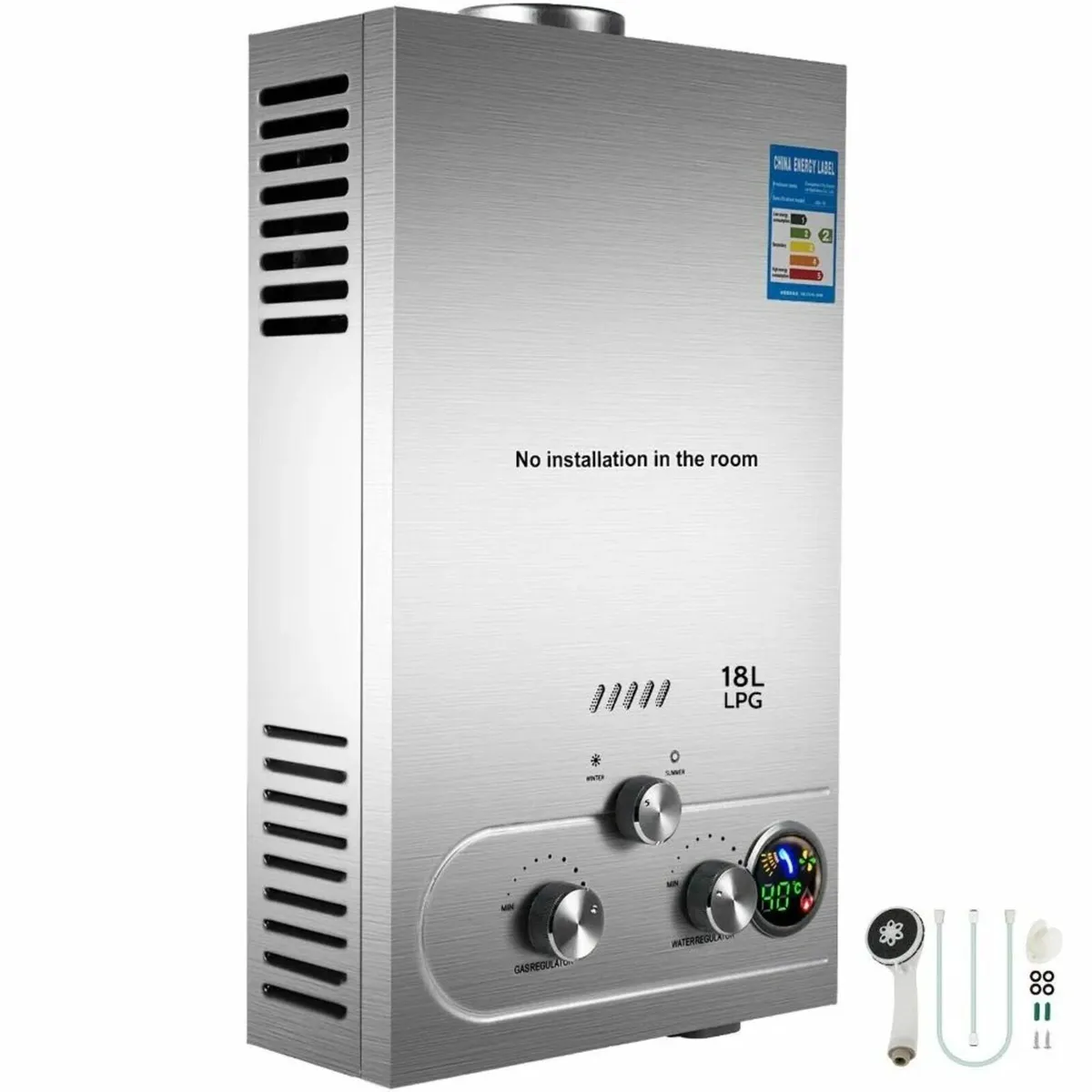 18L Propane Gas Water Heater – LPG Tankless Boiler - Image 1