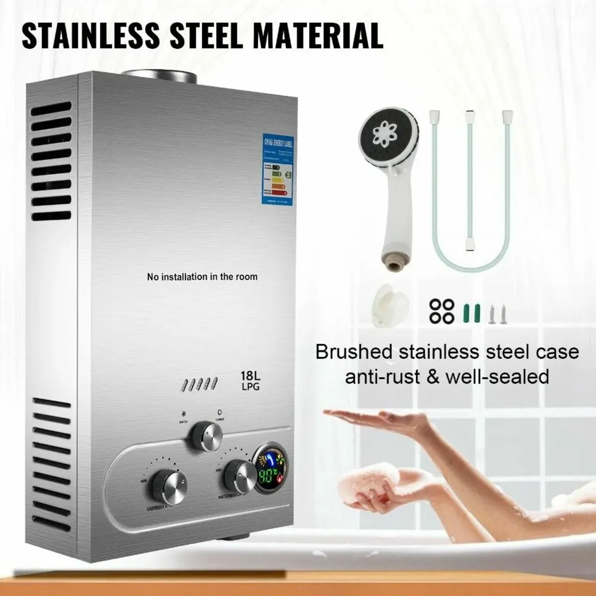 18L Propane Gas Water Heater – LPG Tankless Boiler - Image 3