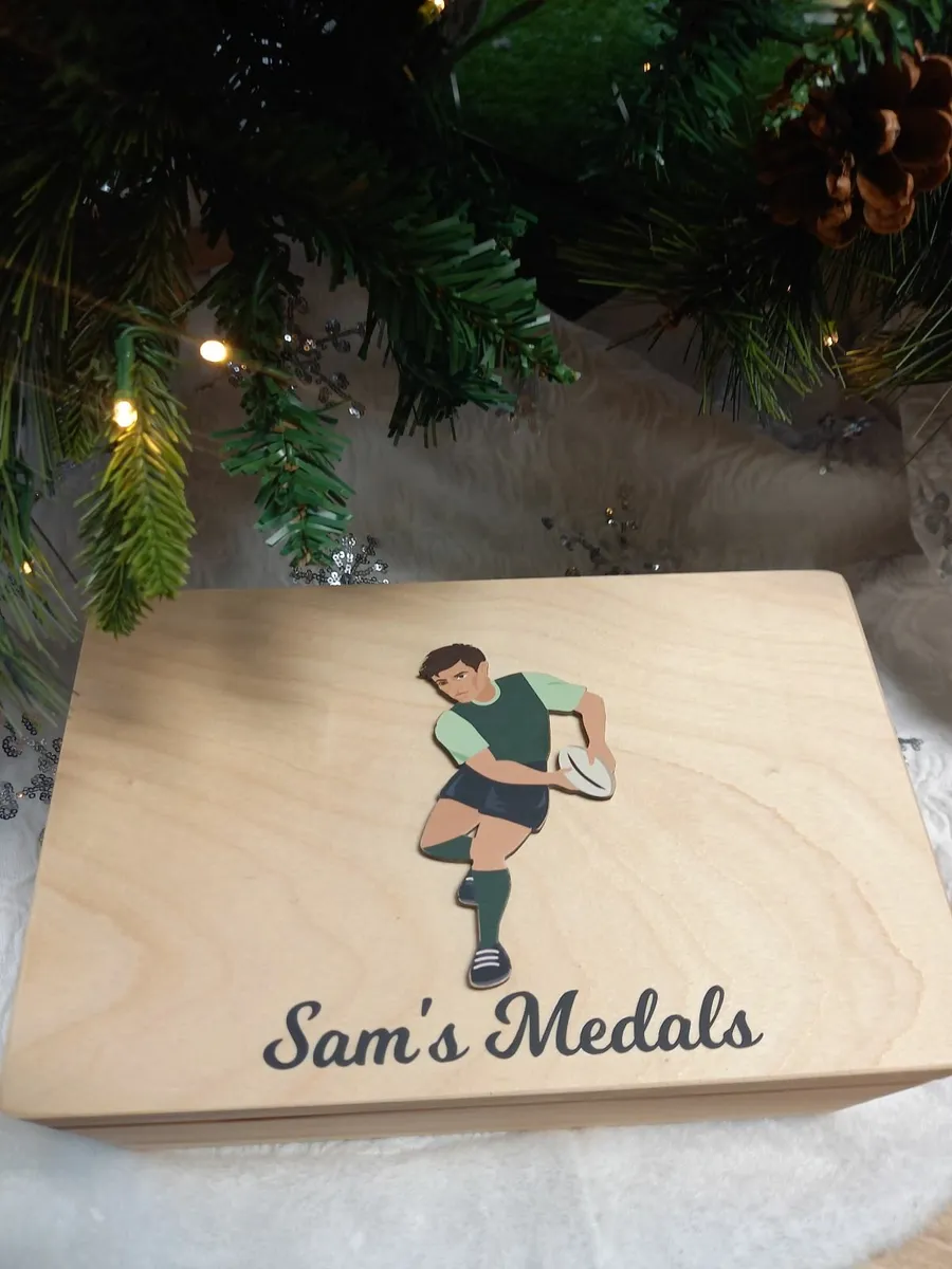 Personalised Rugby Medal Keepsake Box - Image 2