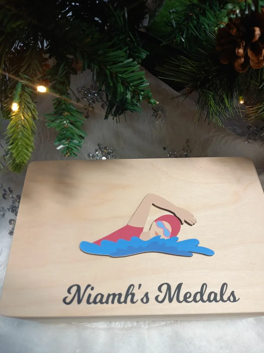 Personalised Swimming Medal Keepsake Box - Image 3