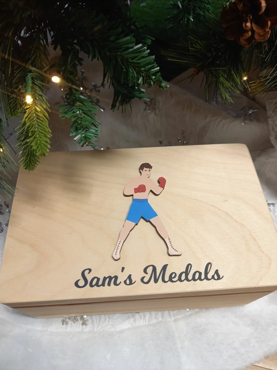 Personalised Boxer Medal Keepsake Box - Image 3
