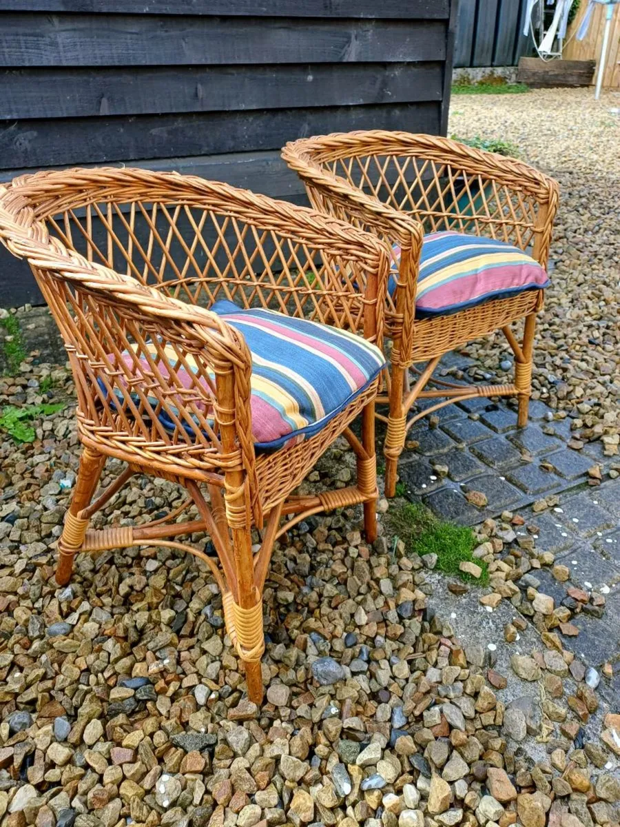 Vintage Childs Wicker Chairs - Image 3