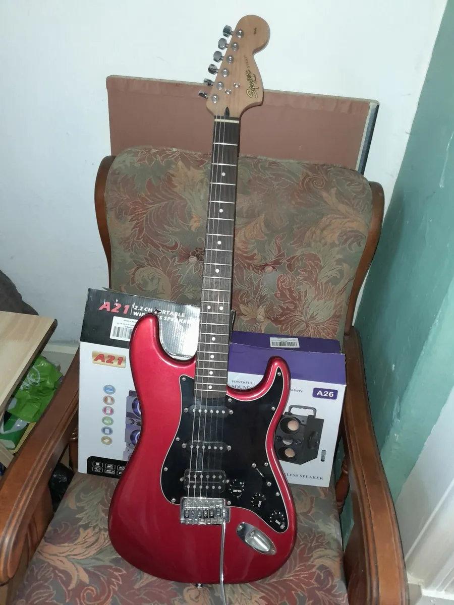 Fender strat Red electric guitar E50 QUICK SALE - Image 1