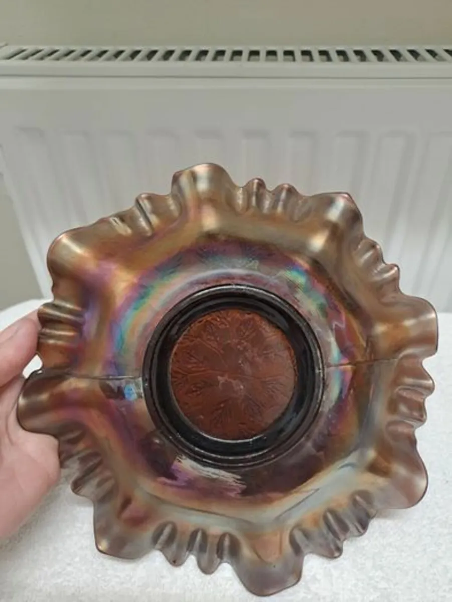 Carnival glass bowl or candle holder - Image 3