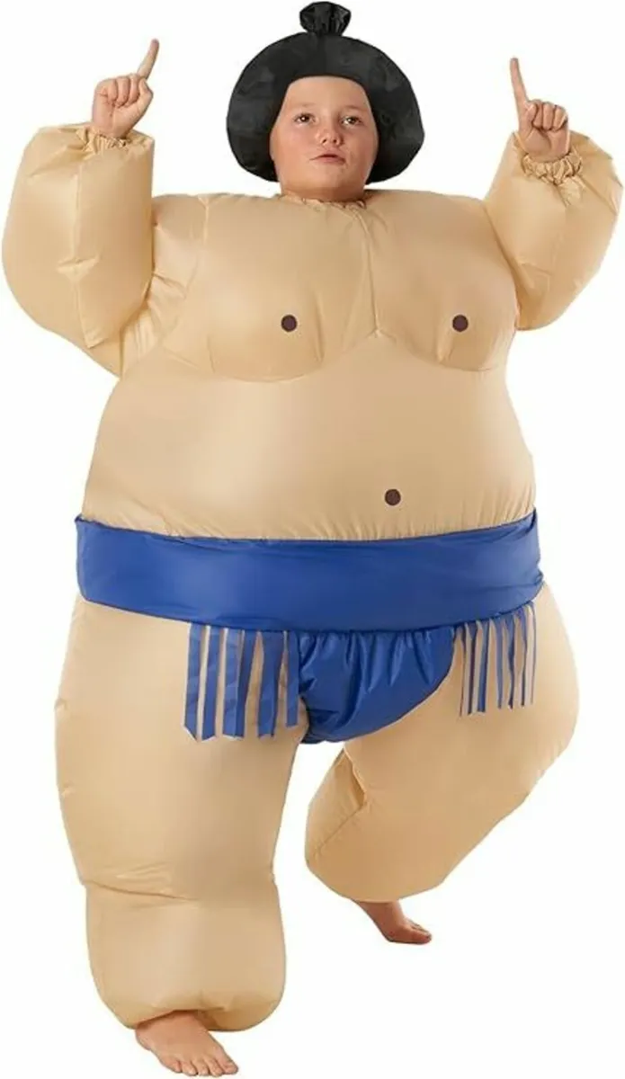 Sumo Wrestler Costume Kids Inflatable Suit Hallow