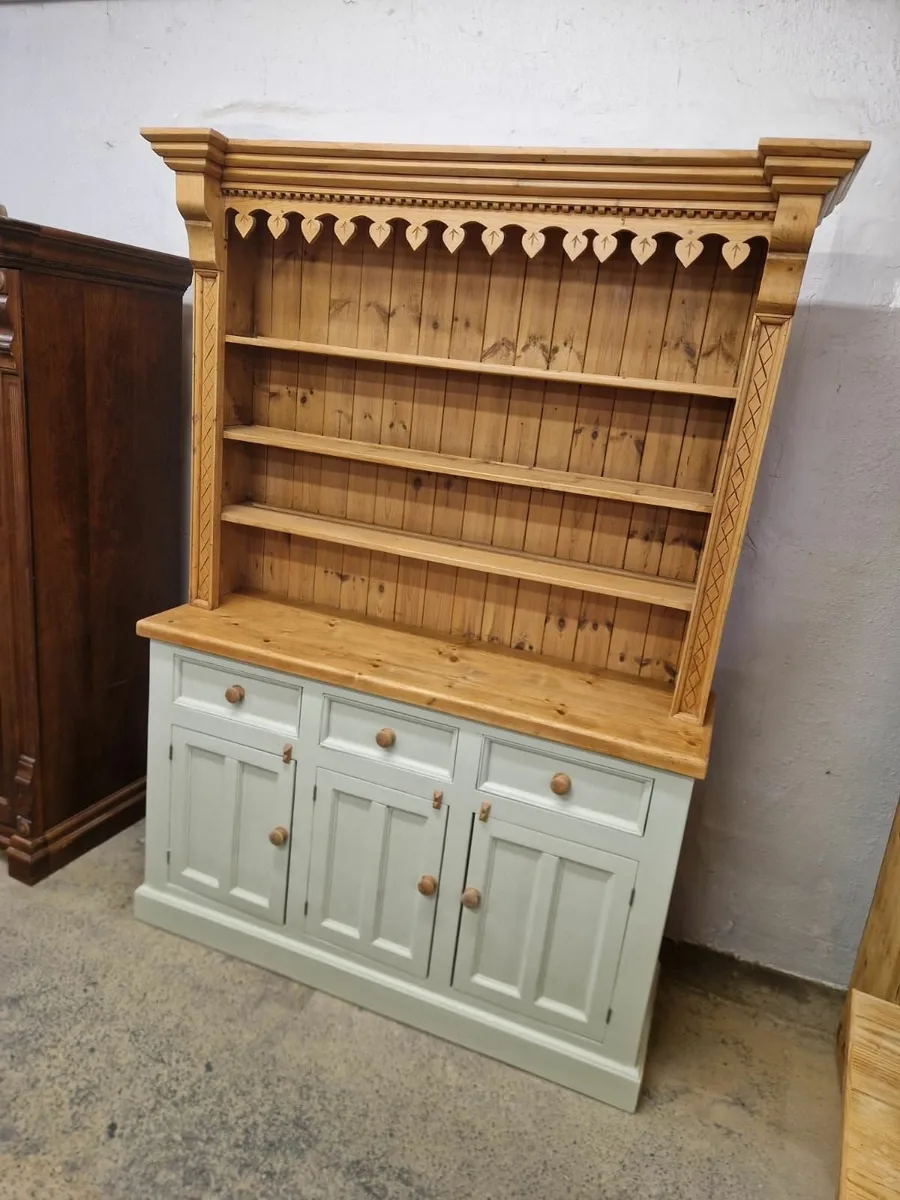 Large vintage pine kitchen dresser - Image 1