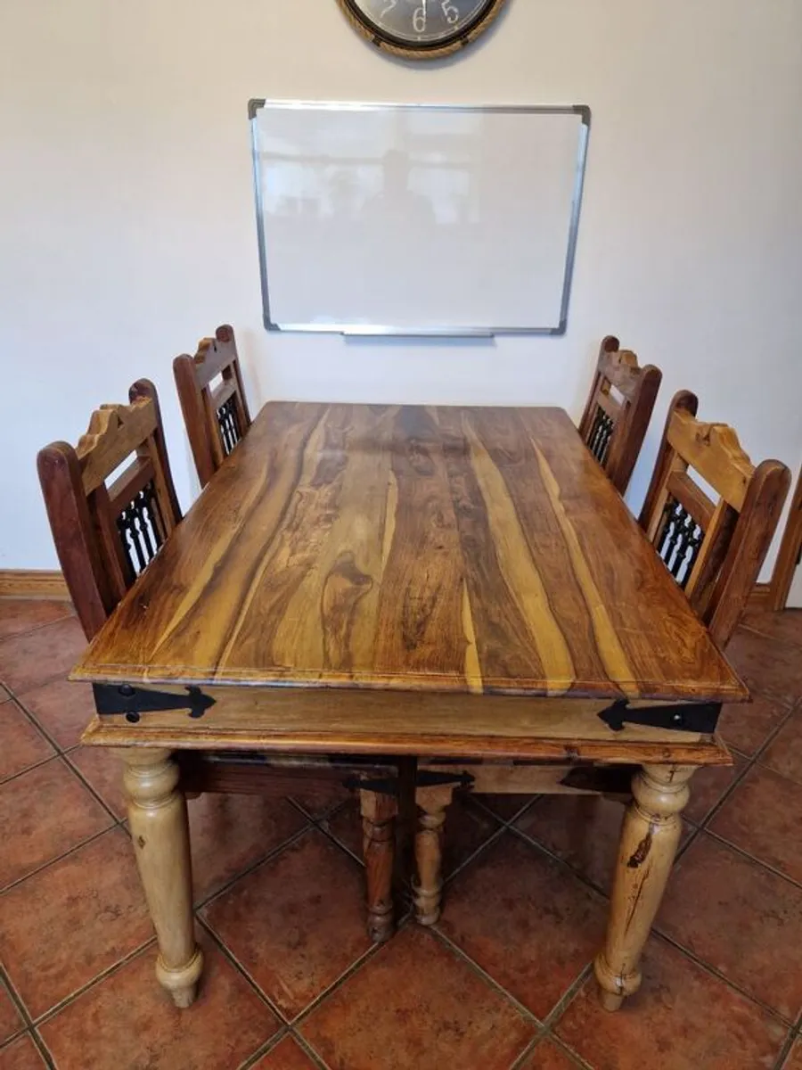 Solid Wood Table & 4 Chairs - Image 1