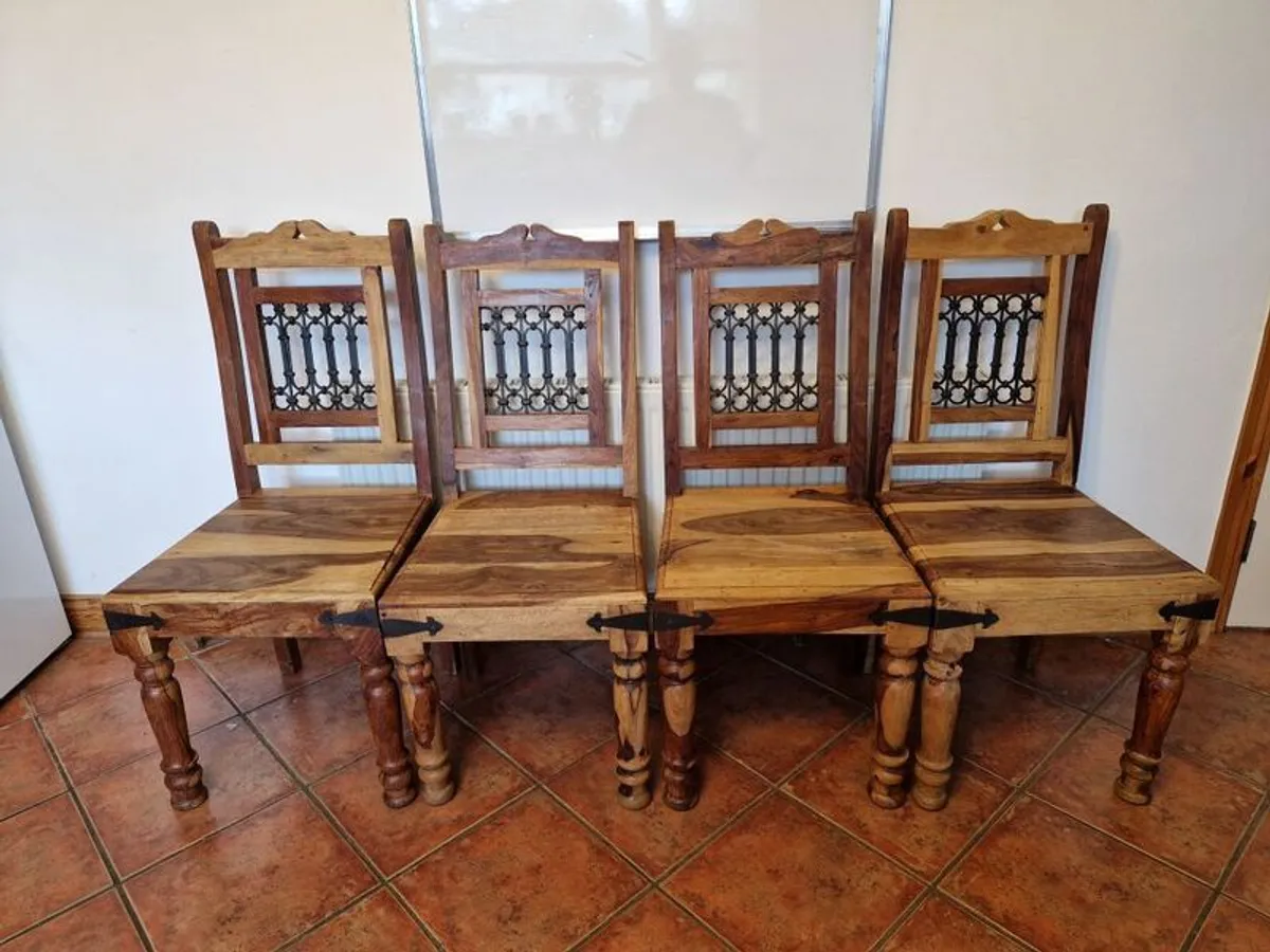 Solid Wood Table & 4 Chairs - Image 2