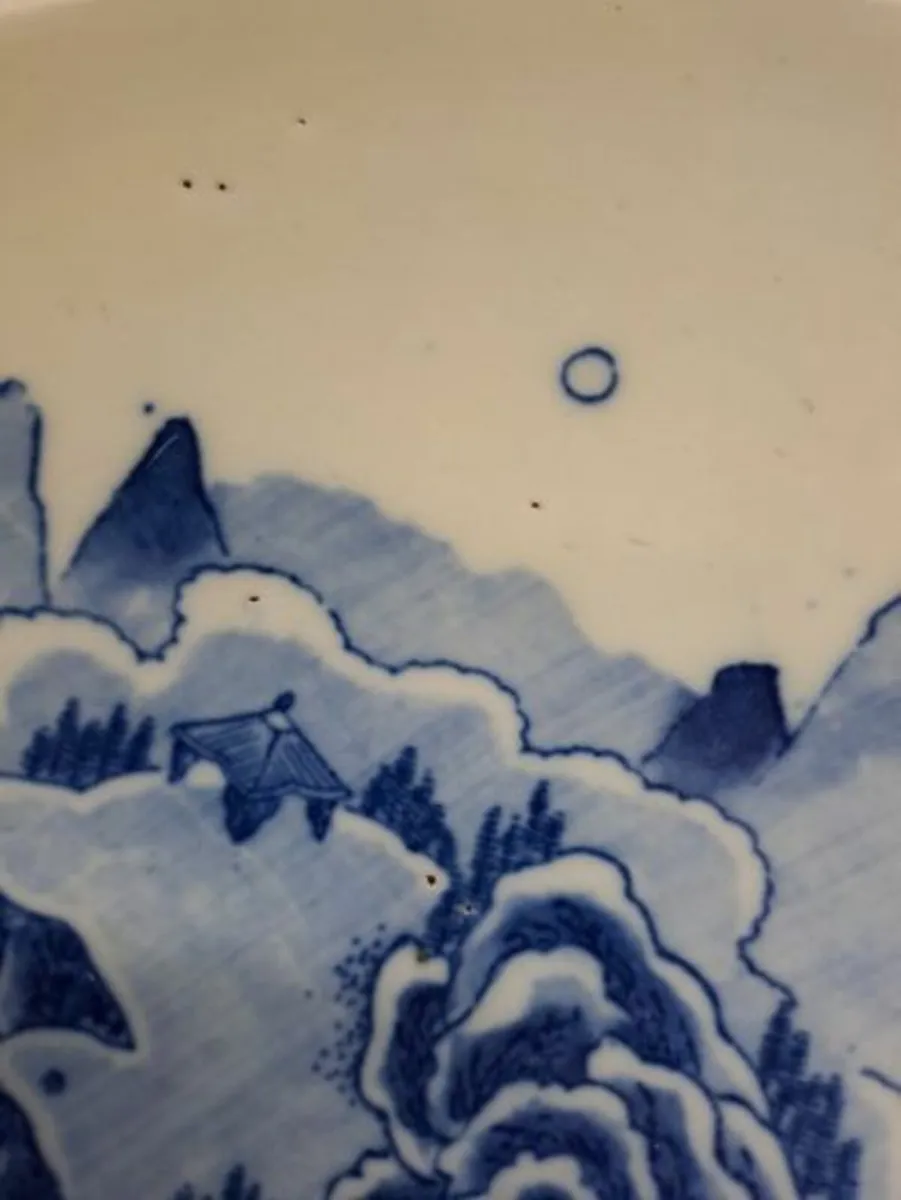 Antique Chinese porcelain blue white plate 1890 - Image 3
