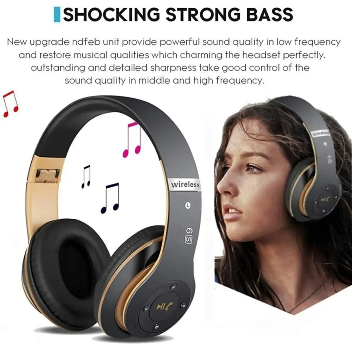 Foldable Bluetooth Wireless Headset Headphones - Image 4