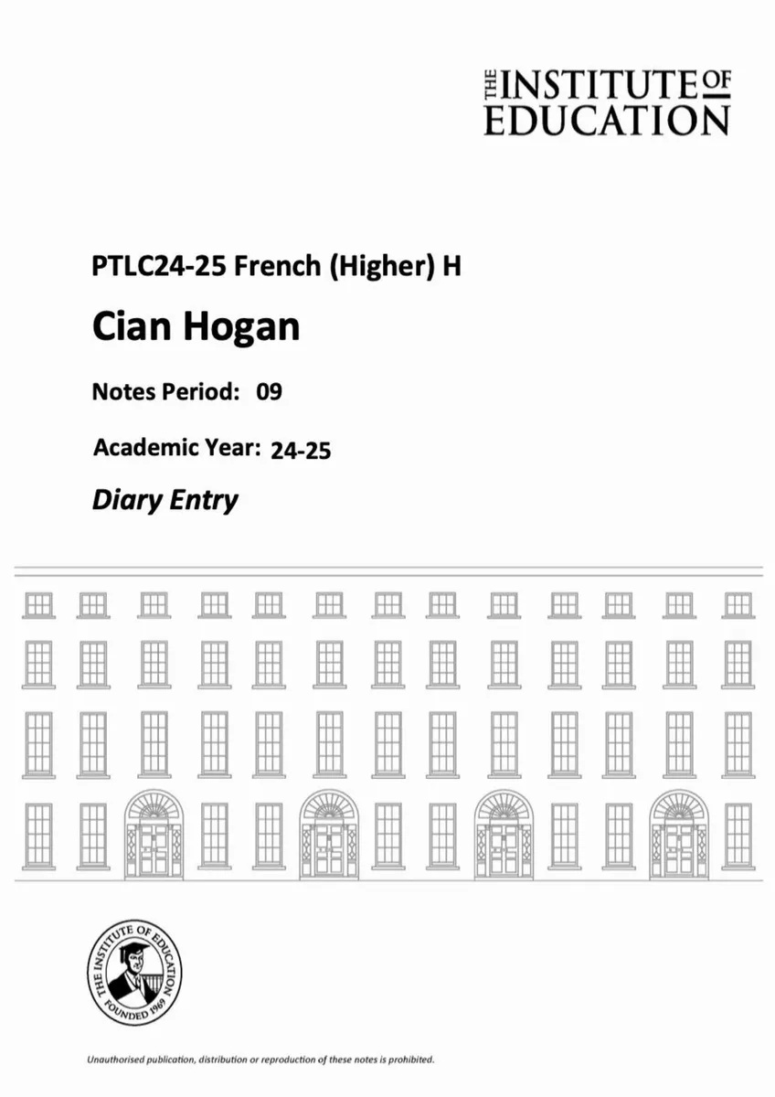 Institute of Education Leaving Cert French Notes - Image 3