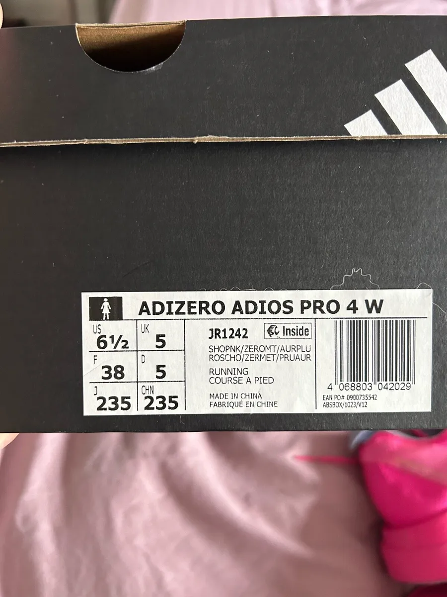 Adidas Adizero adios pro 4 size 5 for sale - Image 3