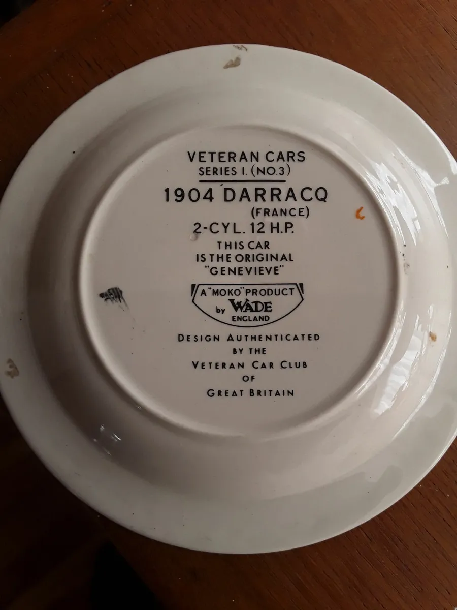 small plate by Wade vintage cars serial 1 to 3 - Image 3