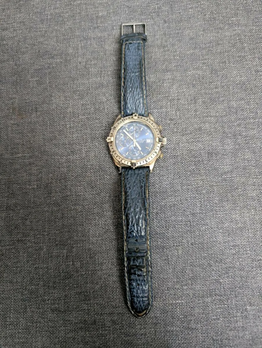 Yves Bertelin Chrono Watch Blue Dial Tachymeter - Image 1