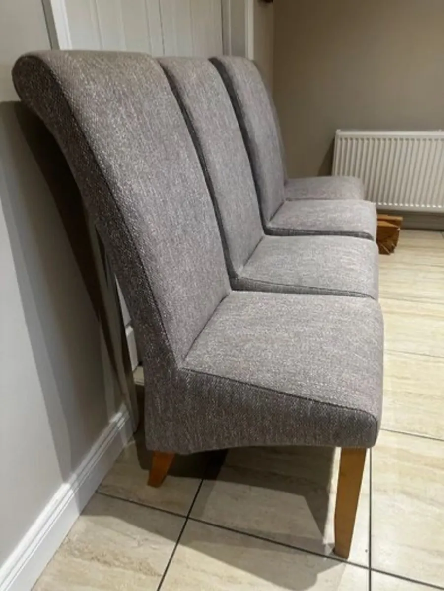Solid Wood Table & 4 Upholstered Chairs - Image 2