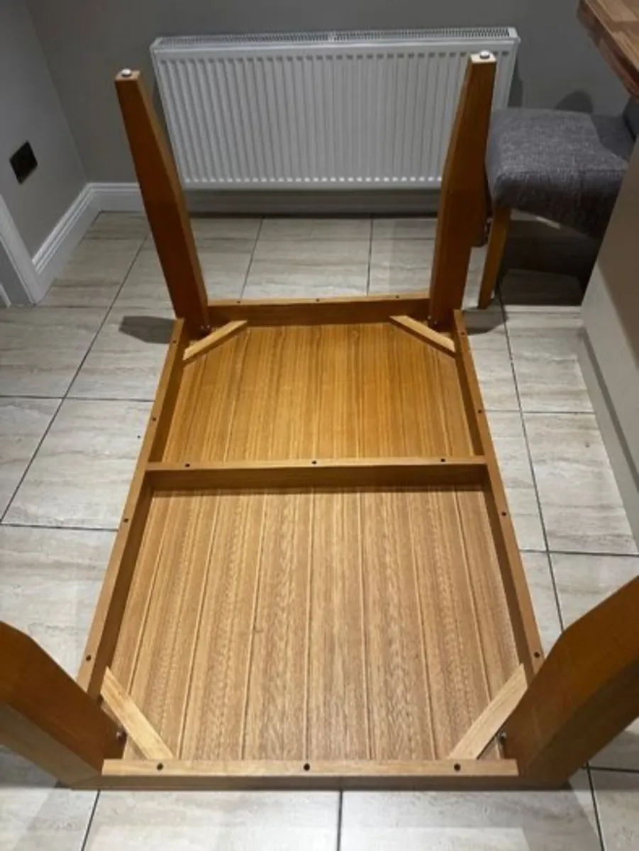 Solid Wood Table & 4 Upholstered Chairs - Image 4