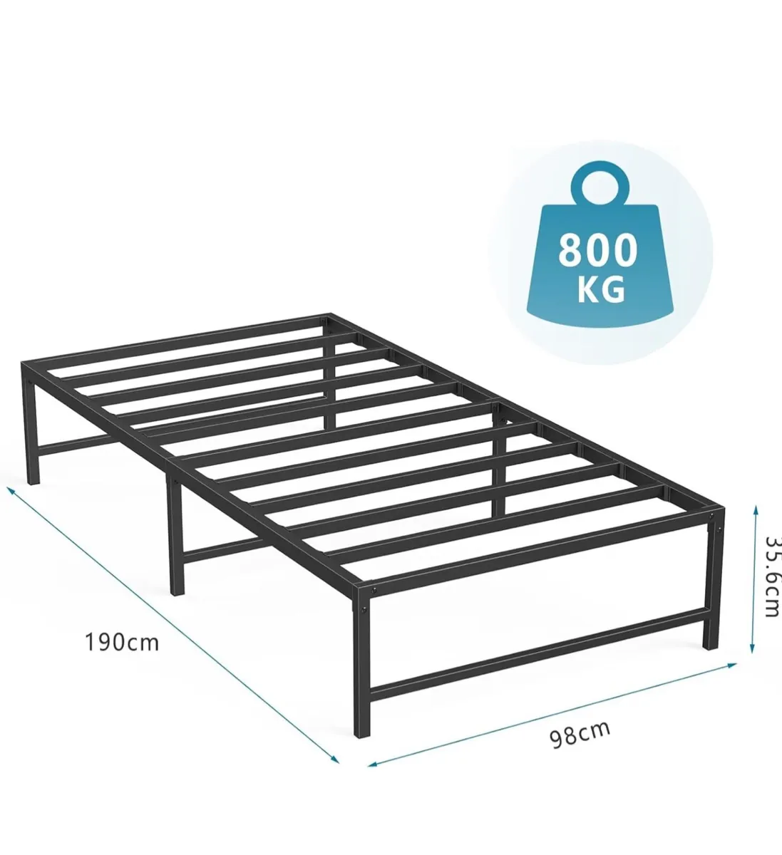 3ft Single Bed Heavy Duty Steel Slats Single Metal - Image 1