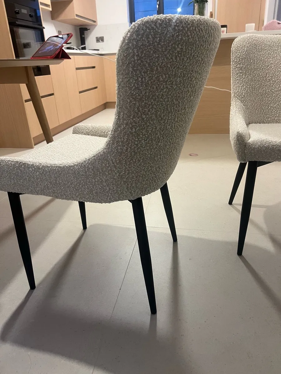 Brand new cream boucle chairs X 2 - Image 1