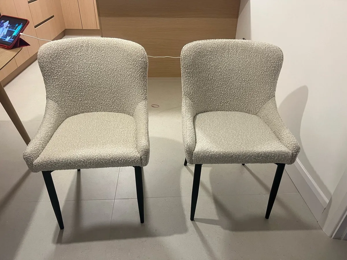 Brand new cream boucle chairs X 2 - Image 3