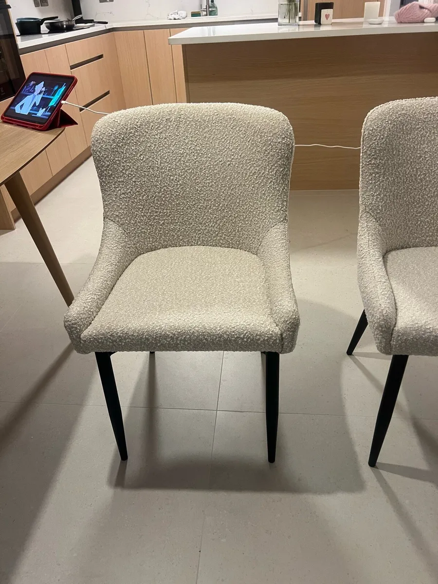 Brand new cream boucle chairs X 2 - Image 4