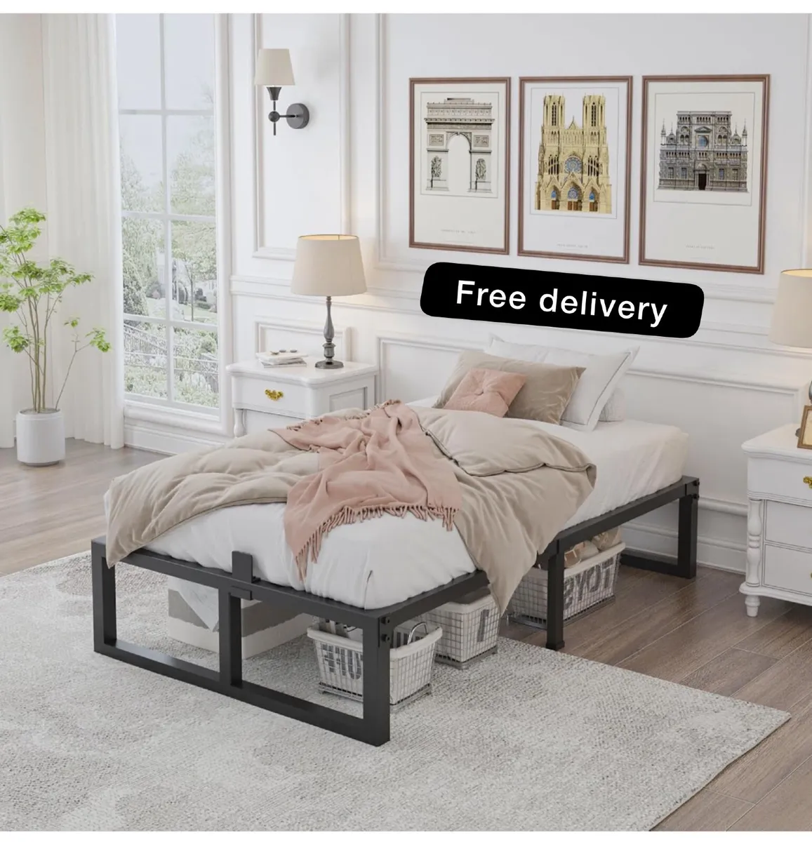 Single Bed Frame 90x190 cm - 36cm Height - Image 1
