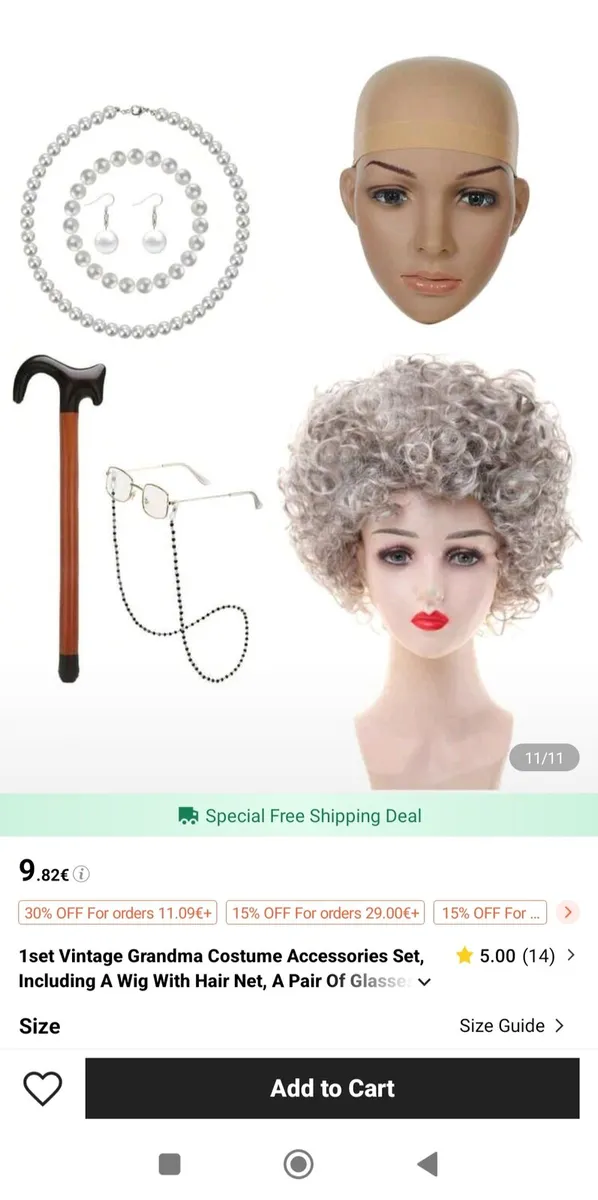 Grandma Costume accessories set - Image 1