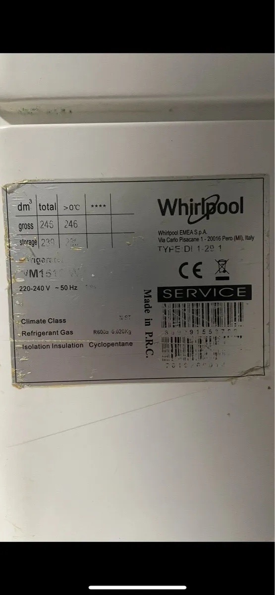 Whirlpool freestanding fridge - Model WM1510 W 1 - Image 2
