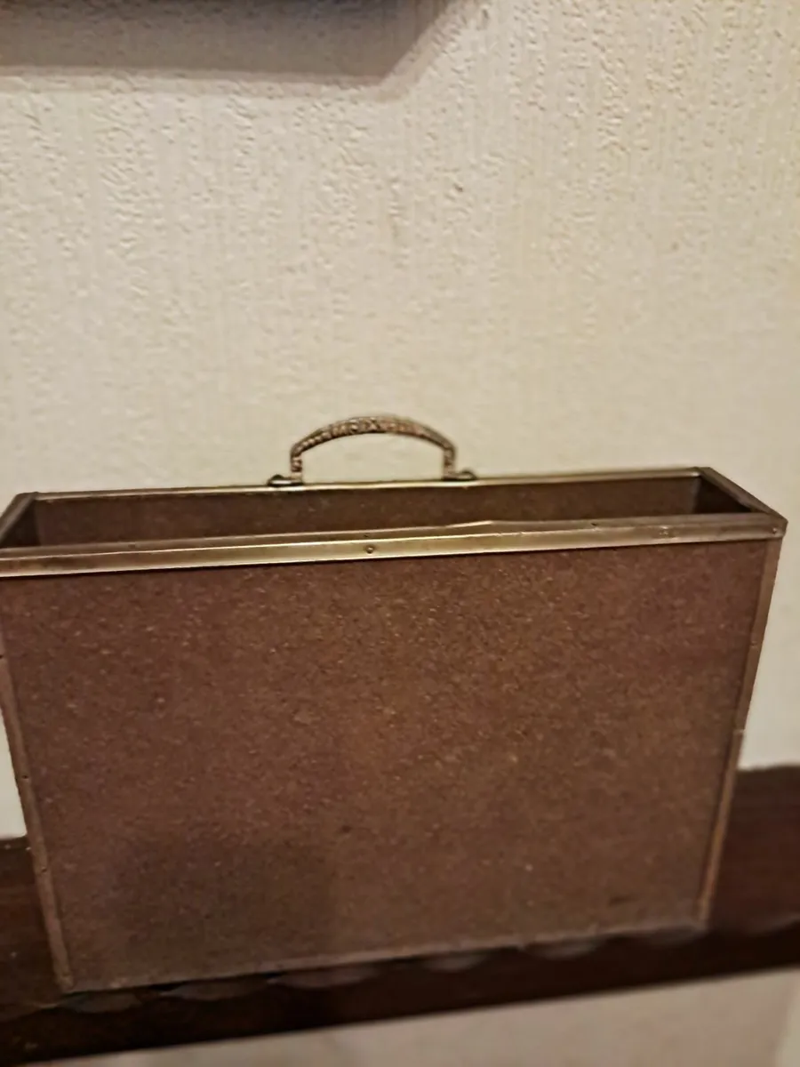 antique brass magazine rack - Image 3