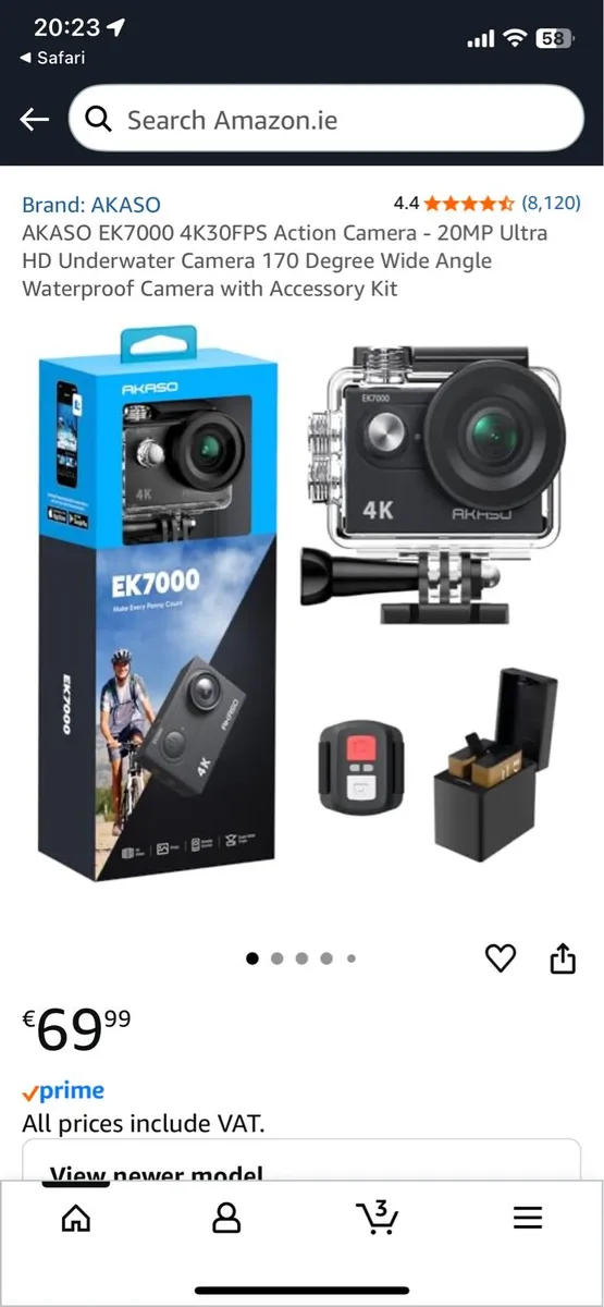 Action camera with remote control, 4K, WiFi - Image 4