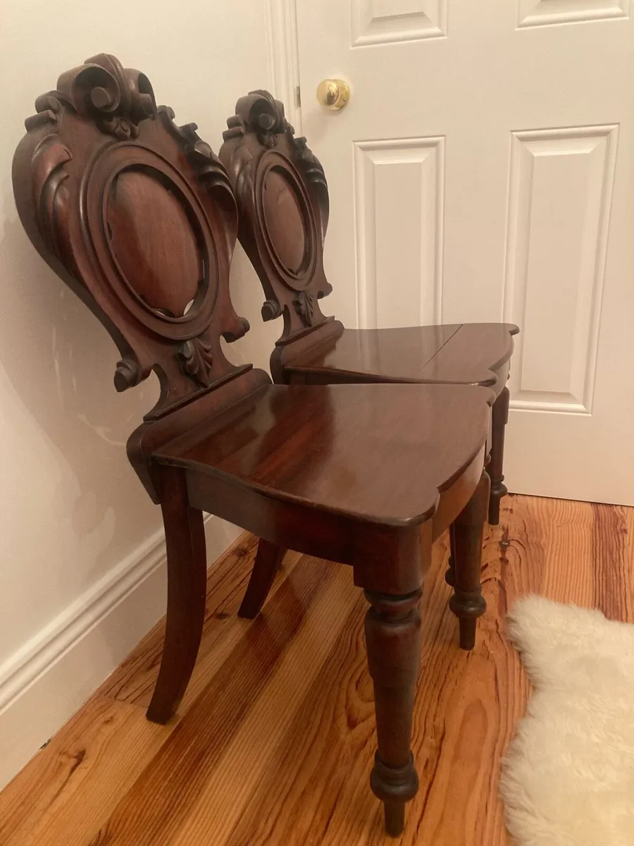 Antique Hall Chairs - Image 2