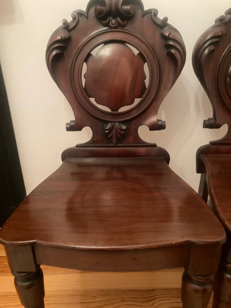 Antique Hall Chairs - Image 3