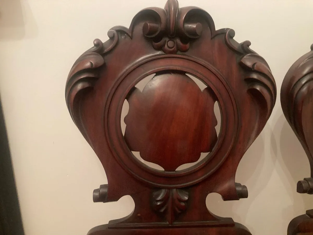 Antique Hall Chairs - Image 4