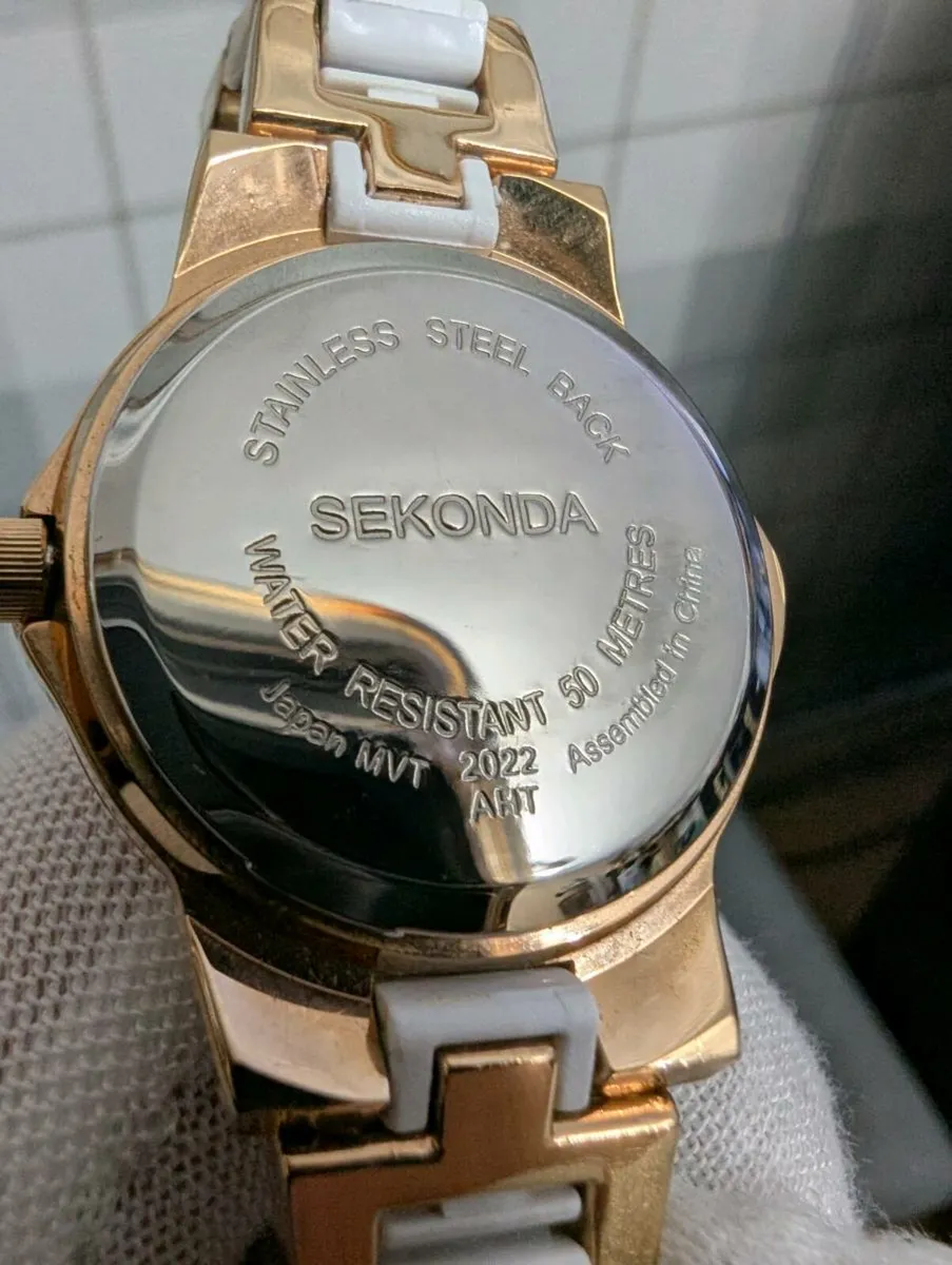 SEKONDA Ladies' Rose Gold & White Ceramic Dress - Image 3