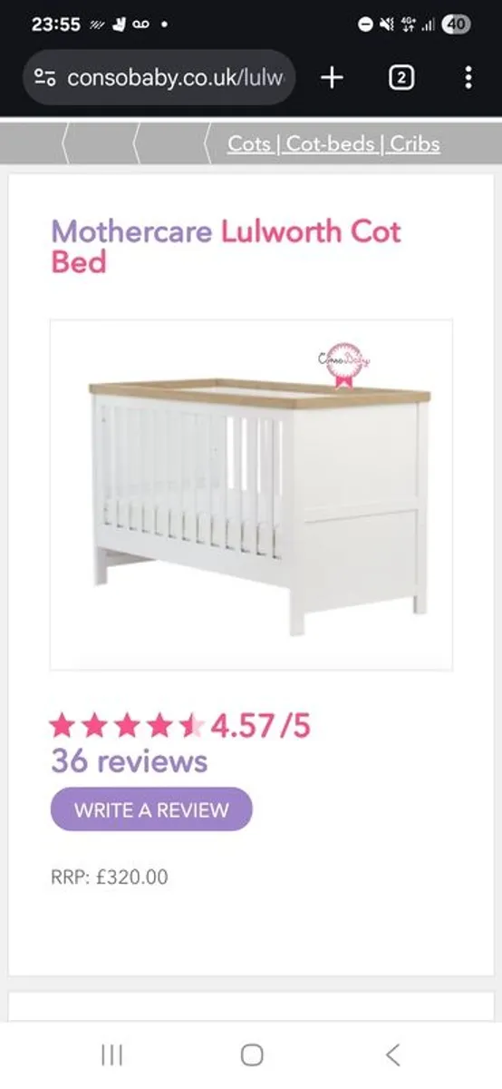 Mothercare cot bed - Image 1