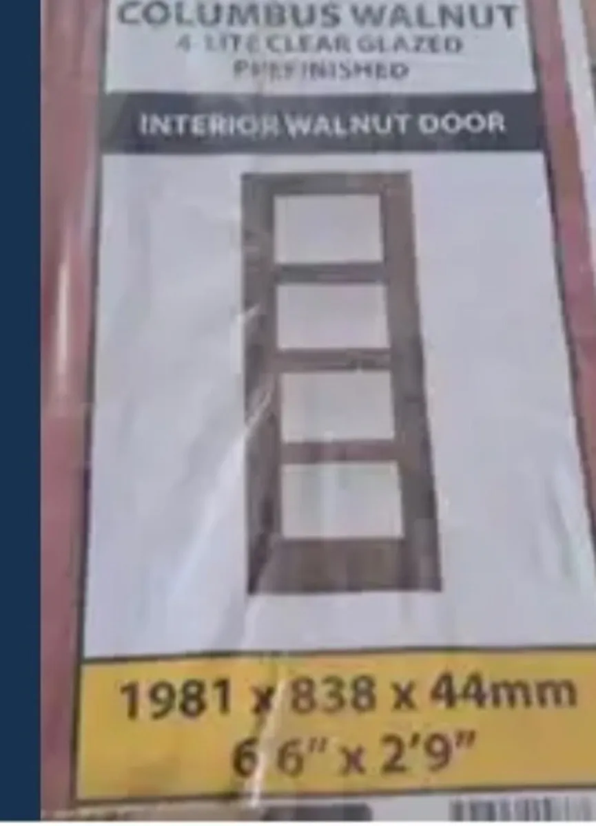 Walnut glass doors