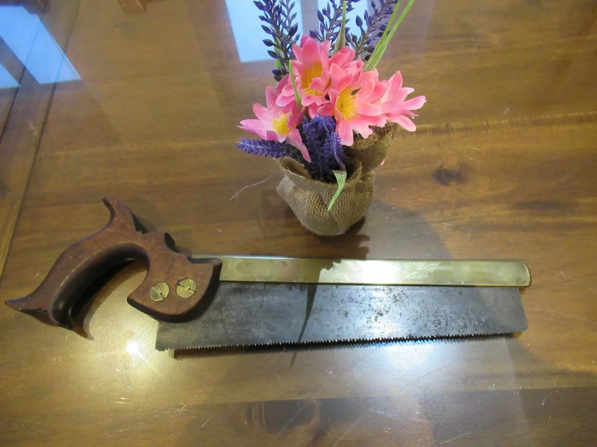 antique saw brass Brittain tenon tool vintage hand - Image 2