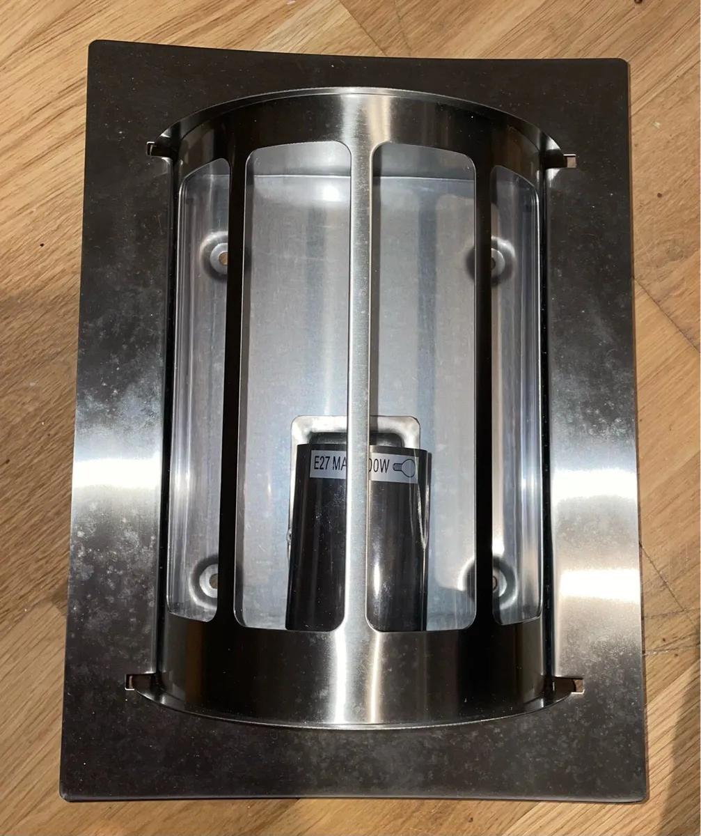 2 Outdoor Wall Lights Stainless Steel E27 Socket - Image 1