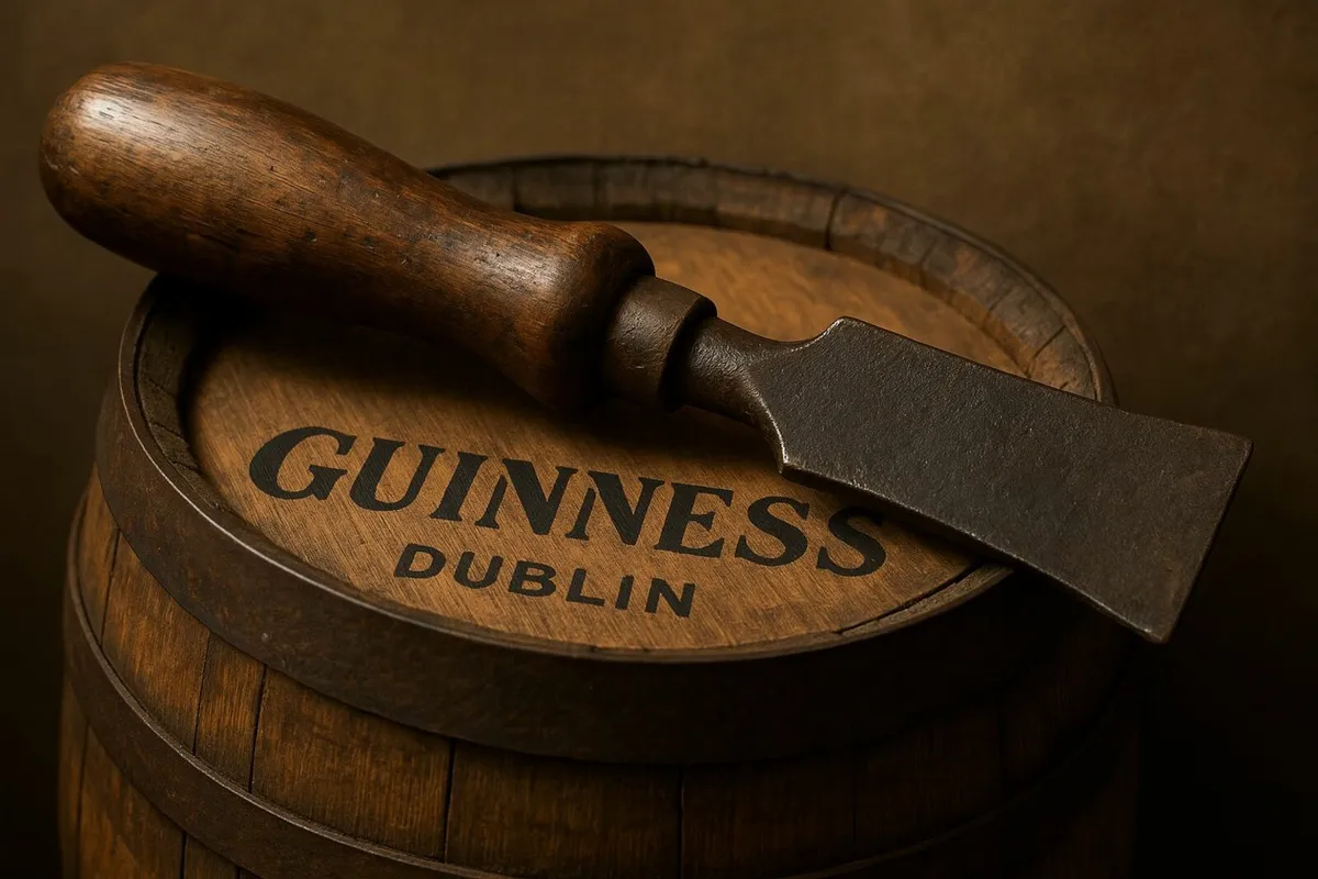 Antique barrel carpenter man cave Guinness pub - Image 1