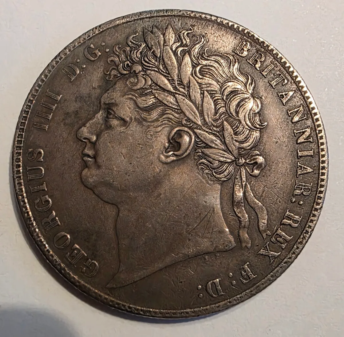 1820 british silver half crown - Image 1