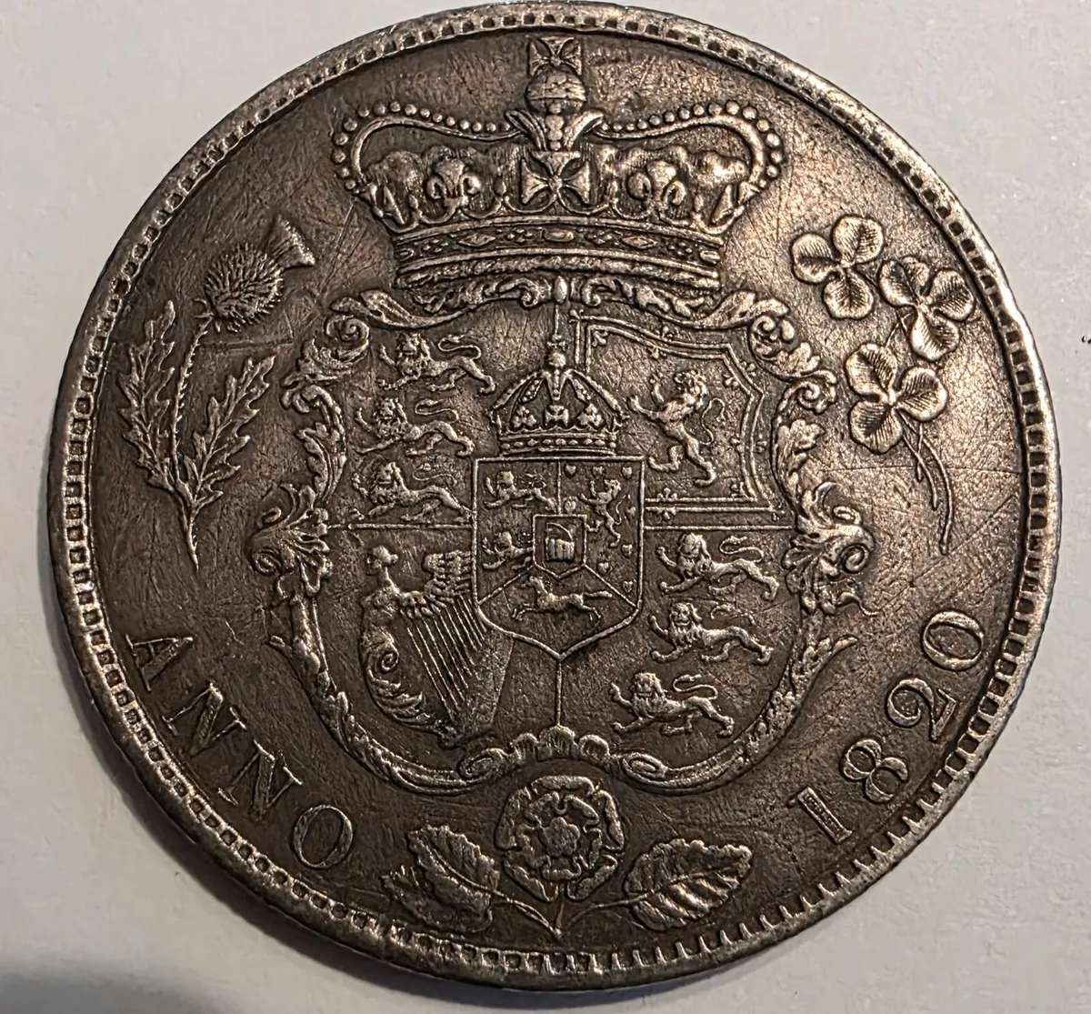1820 british silver half crown - Image 2