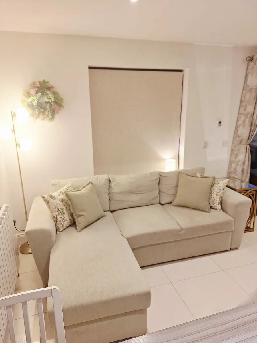 Beige corner sofa bed - Image 3