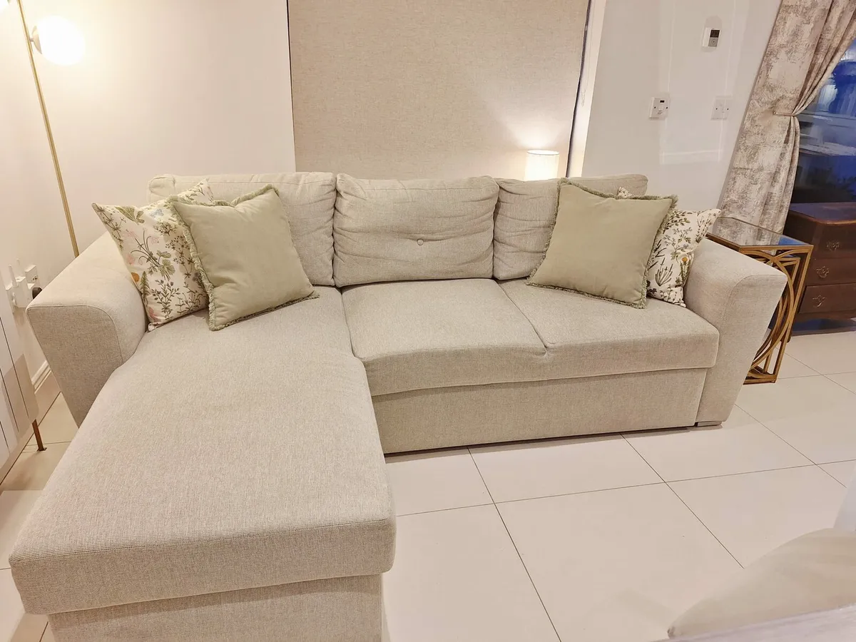 Beige corner sofa bed - Image 4