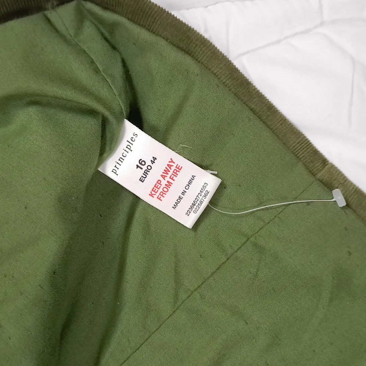 Principles Olive Green Corduroy Jacket 16UK/44EU - Image 2