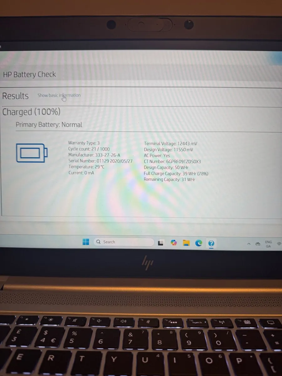 HP 840 G6 win 11 i7 8th Gen 256 NVME - Image 3