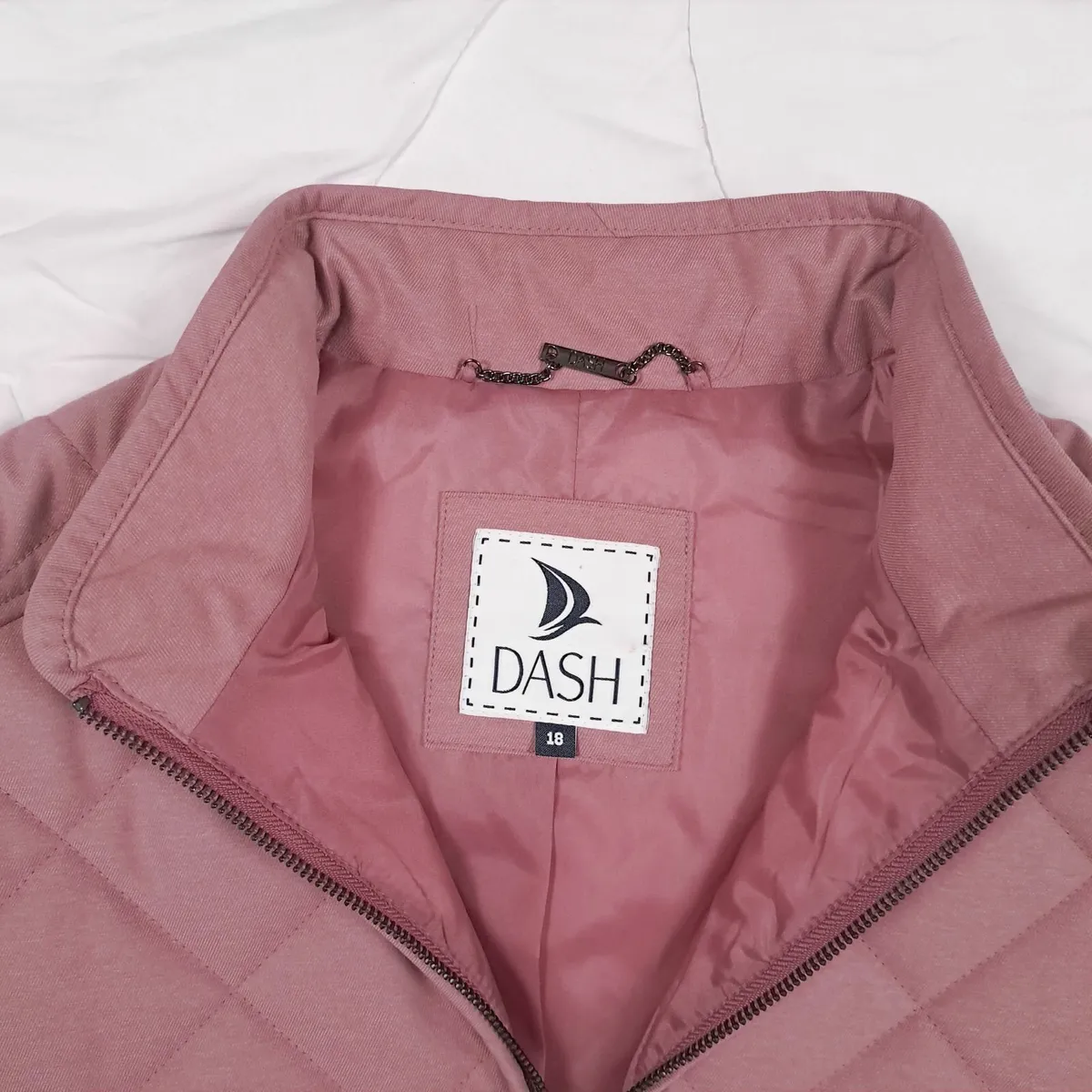 Dash Dusty Pink Diamond Quilted Vest Gilet 18UK - Image 4