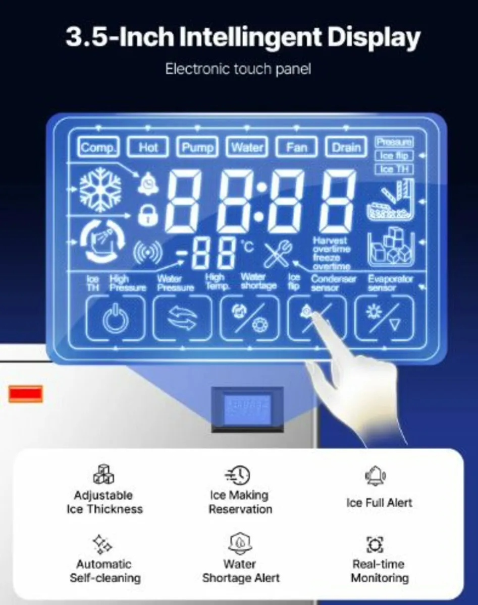 Commercial Ice Maker 400 lbs/Day Self-Cleaning Ice - Image 4